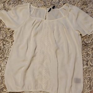 White lace detail blouse